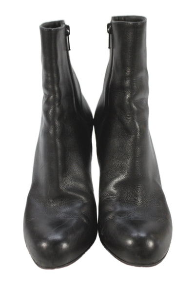 Christian Louboutin Womens Leather Zip Up Stiletto Boots Black Size 8