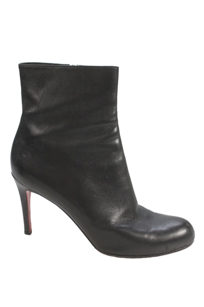 Christian Louboutin Womens Leather Zip Up Stiletto Boots Black Size 8