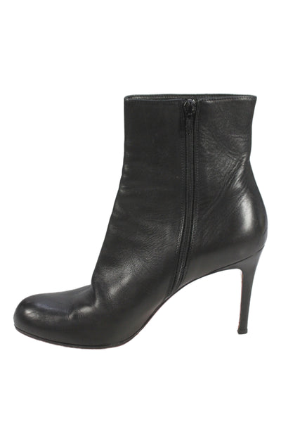 Christian Louboutin Womens Leather Zip Up Stiletto Boots Black Size 8