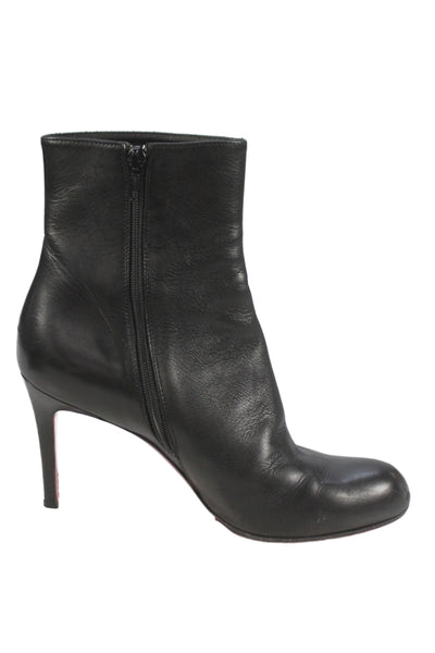 Christian Louboutin Womens Leather Zip Up Stiletto Boots Black Size 8