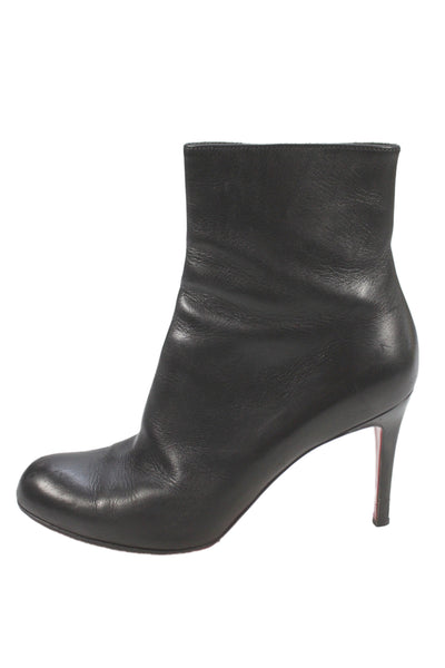 Christian Louboutin Womens Leather Zip Up Stiletto Boots Black Size 8