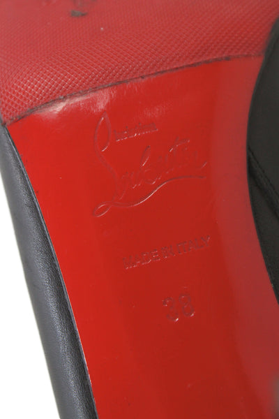 Christian Louboutin Womens Leather Zip Up Stiletto Boots Black Size 8