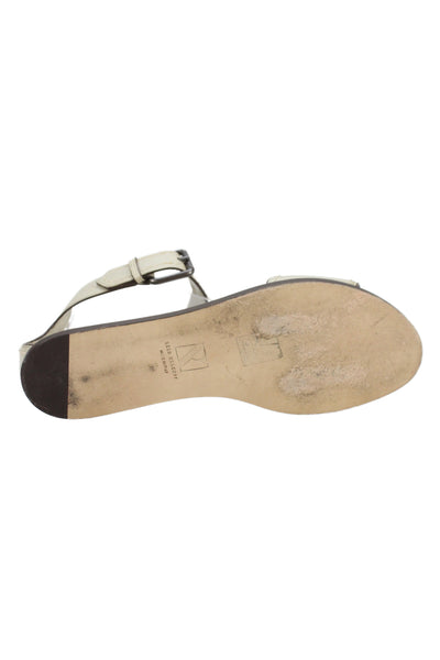 Reed Krakoff Womens Leather Ankle Strap Flat Sandals Beige Size 7
