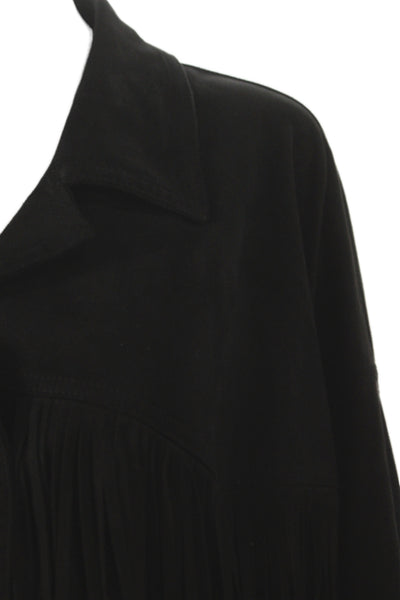 Zara Women Button-Down Western Black Polyester Jacket Long Sleeve Size L