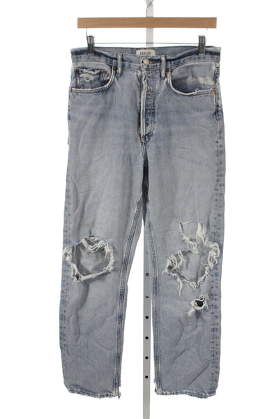 Agolde Womens Straight High Rise Blue Jeans Size 26