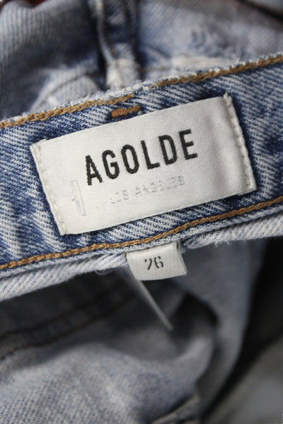 Agolde Womens Straight High Rise Blue Jeans Size 26