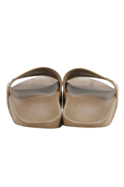 Balenciaga Womens Rubber Slip On Slides Shoes Brown Size 7
