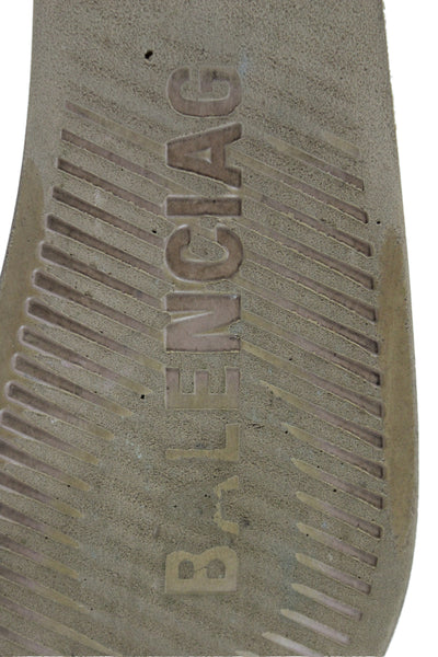 Balenciaga Womens Rubber Slip On Slides Shoes Brown Size 7