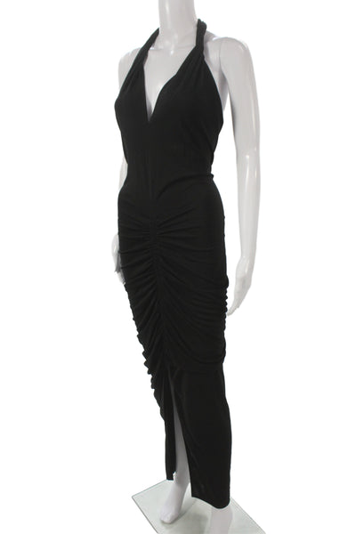 Zara Womens Black Bodycon Halter Midcalf Dress Sleeveless Size XS