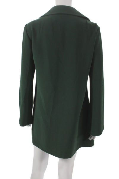 Zara Womens Shift Dress Collared Button Long Sleeve Green Mini 60s Size M