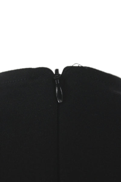 Bailey 44 Women Sheath Dress Black Mock Neck Short Sleeve Knee Length Size S