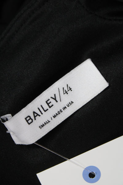 Bailey 44 Women Sheath Dress Black Mock Neck Short Sleeve Knee Length Size S