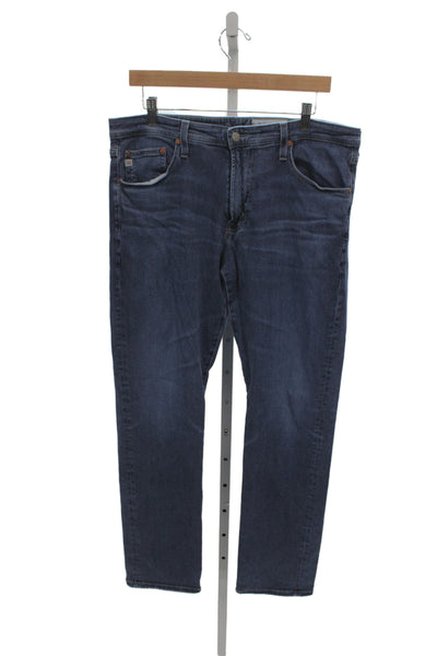AG Adriano Goldschmied Mens Straight Blue Cotton Jeans Button Size 34