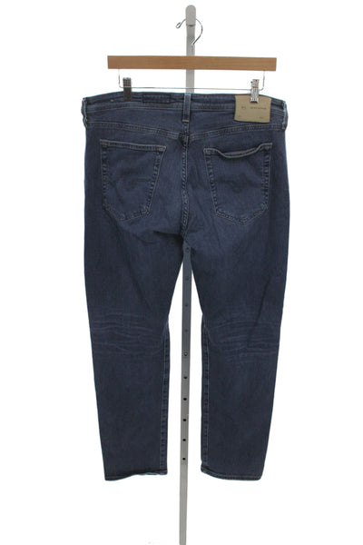 AG Adriano Goldschmied Mens Straight Blue Cotton Jeans Button Size 34