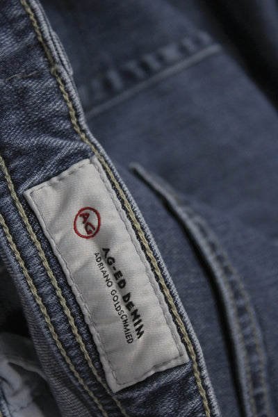 AG Adriano Goldschmied Mens Straight Blue Cotton Jeans Button Size 34