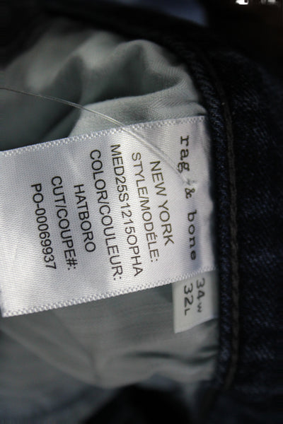 Rag & Bone Mens Straight Jeans Blue Cotton Button Fly Size 34