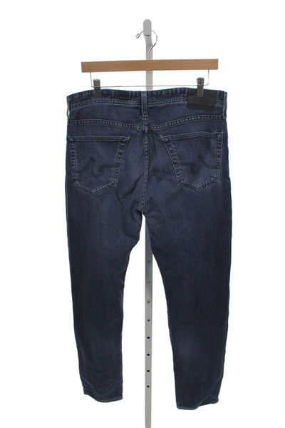 AG Adriano Goldschmied Mens Straight Blue Cotton Jeans Button Size 34