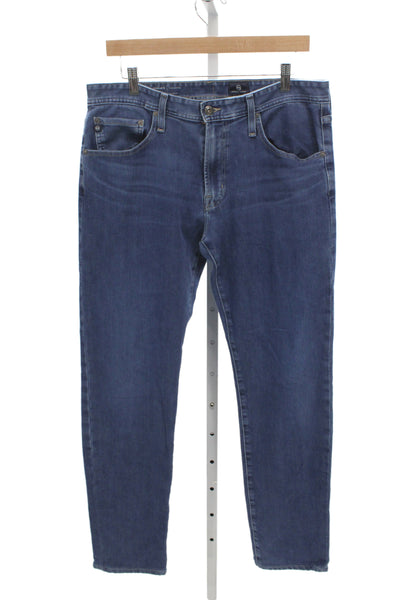 AG Adriano Goldschmied Men Straight Blue Cotton Jeans Size 34