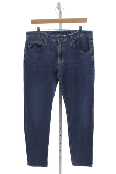 AG Adriano Goldschmied Men Straight Blue Cotton Jeans Size 34