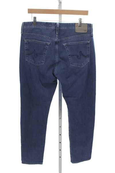 AG Adriano Goldschmied Men Straight Blue Cotton Jeans Size 34