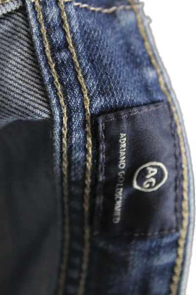 AG Adriano Goldschmied Men Straight Blue Cotton Jeans Size 34