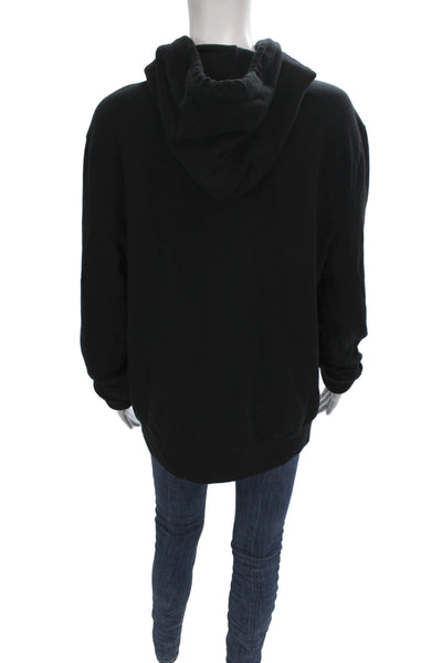 Rag & Bone Mens Full Zip Hoodie Black Cotton Drawstring Size M