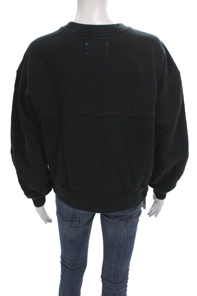 Everlane Womens Black Crewneck Organic Cotton Long Sleeve Sweatshirt Size S