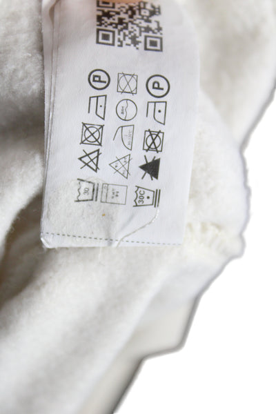 Zara Womens Ivory Pullover Hoodie Crew Neck Long Sleeve Casual Size S