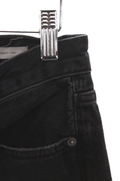 Frame Denim Women Straight Jeans Black Mid Rise 27in 100% Cotton Size 25