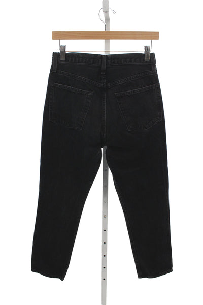 Frame Denim Women Straight Jeans Black Mid Rise 27in 100% Cotton Size 25