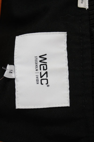 Wezc Mens Bomber Jacket Black Zip 65% Polyester Solid Graphic Size M