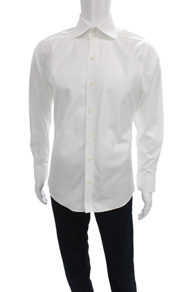 Proper Cloth Mens Cotton Long Sleeve Button Up Shirt White Size M