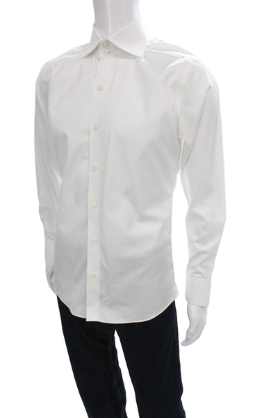 Proper Cloth Mens Cotton Long Sleeve Button Up Shirt White Size M