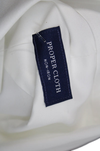 Proper Cloth Mens Cotton Long Sleeve Button Up Shirt White Size M