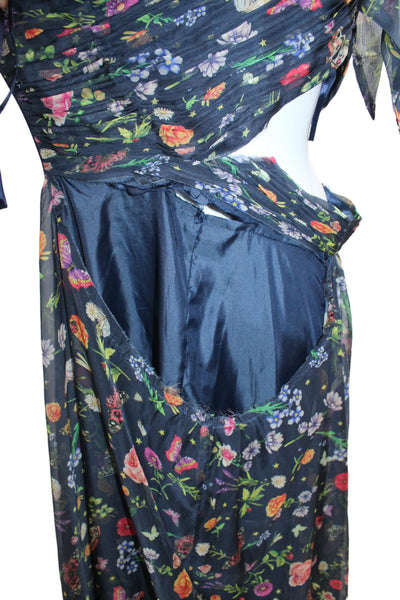 Mac Duggal Womens Multi-Color Floral One Shoulder Maxi Dress Zip Size 6