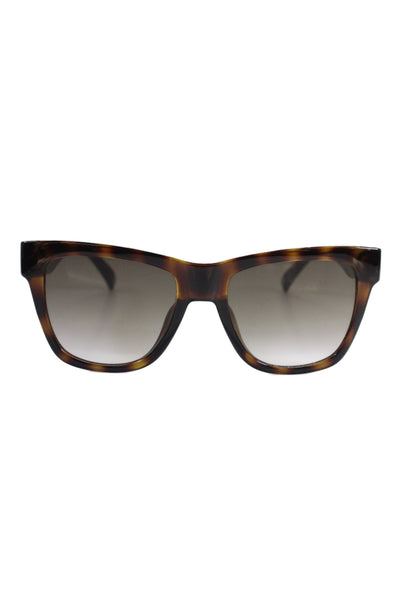 Le Specs Womens Tortoise Shell Print Oversized Square Sunglasses Brown