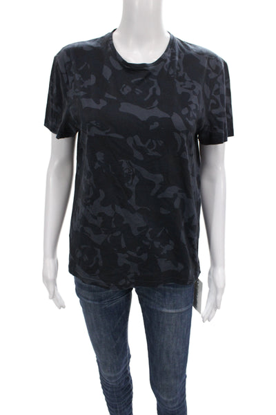 Alexander McQueen Mens T-Shirt Black Camouflage Cotton Skull Size S