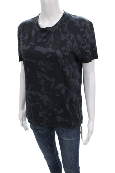 Alexander McQueen Mens T-Shirt Black Camouflage Cotton Skull Size S
