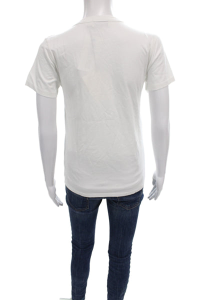 Maison Kitsune Womens Basic White Cotton Crew Neck T-Shirt Size XS