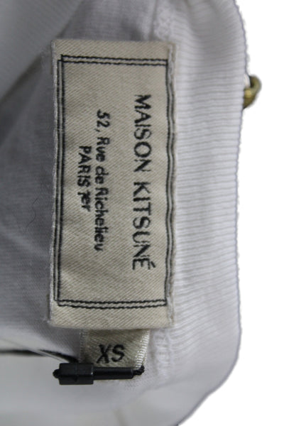 Maison Kitsune Womens Basic White Cotton Crew Neck T-Shirt Size XS