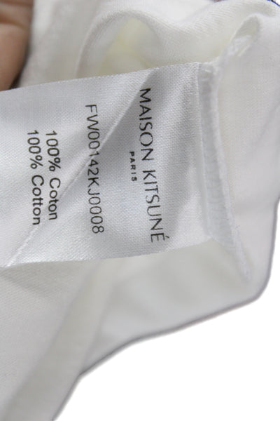 Maison Kitsune Womens Basic White Cotton Crew Neck T-Shirt Size XS