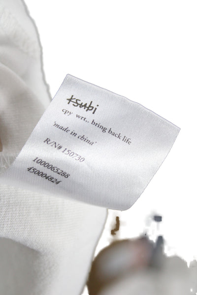 Ksubi Women Jersey T-Shirt White Crew Neck Short Sleeve 100% Cotton Size S