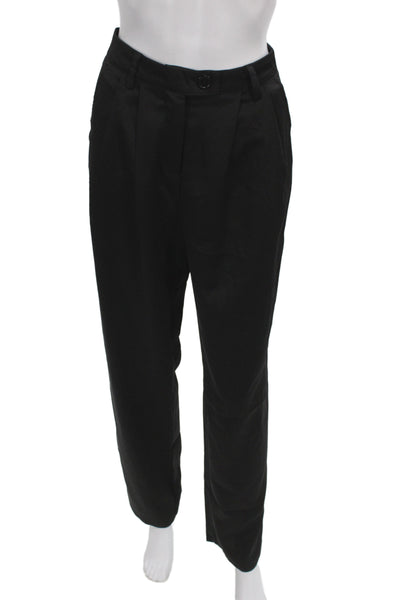 More To Come Womens Dress Pants Black Button 3% Spandex Size XS