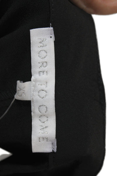 More To Come Womens Dress Pants Black Button 3% Spandex Size XS
