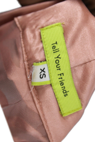 Tell Your Friends Womens Satin Semi Sheer Belted Robe Pink Size XS