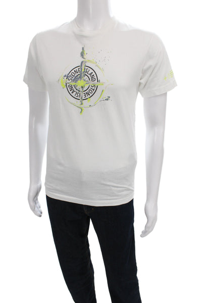 Stone Island Mens Graphic Logo Cotton Crew T-Shirt Size S