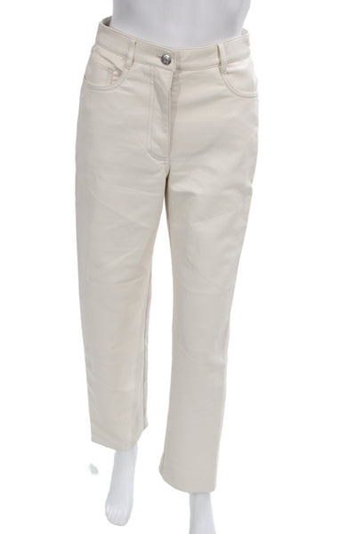 Wilfred Womens Ivory Cropped Pants 100% Polyurethane Button Size 4