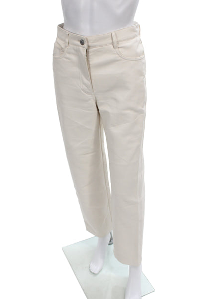 Wilfred Womens Ivory Cropped Pants 100% Polyurethane Button Size 4