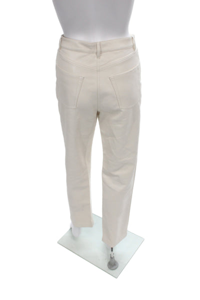 Wilfred Womens Ivory Cropped Pants 100% Polyurethane Button Size 4