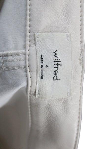 Wilfred Womens Ivory Cropped Pants 100% Polyurethane Button Size 4